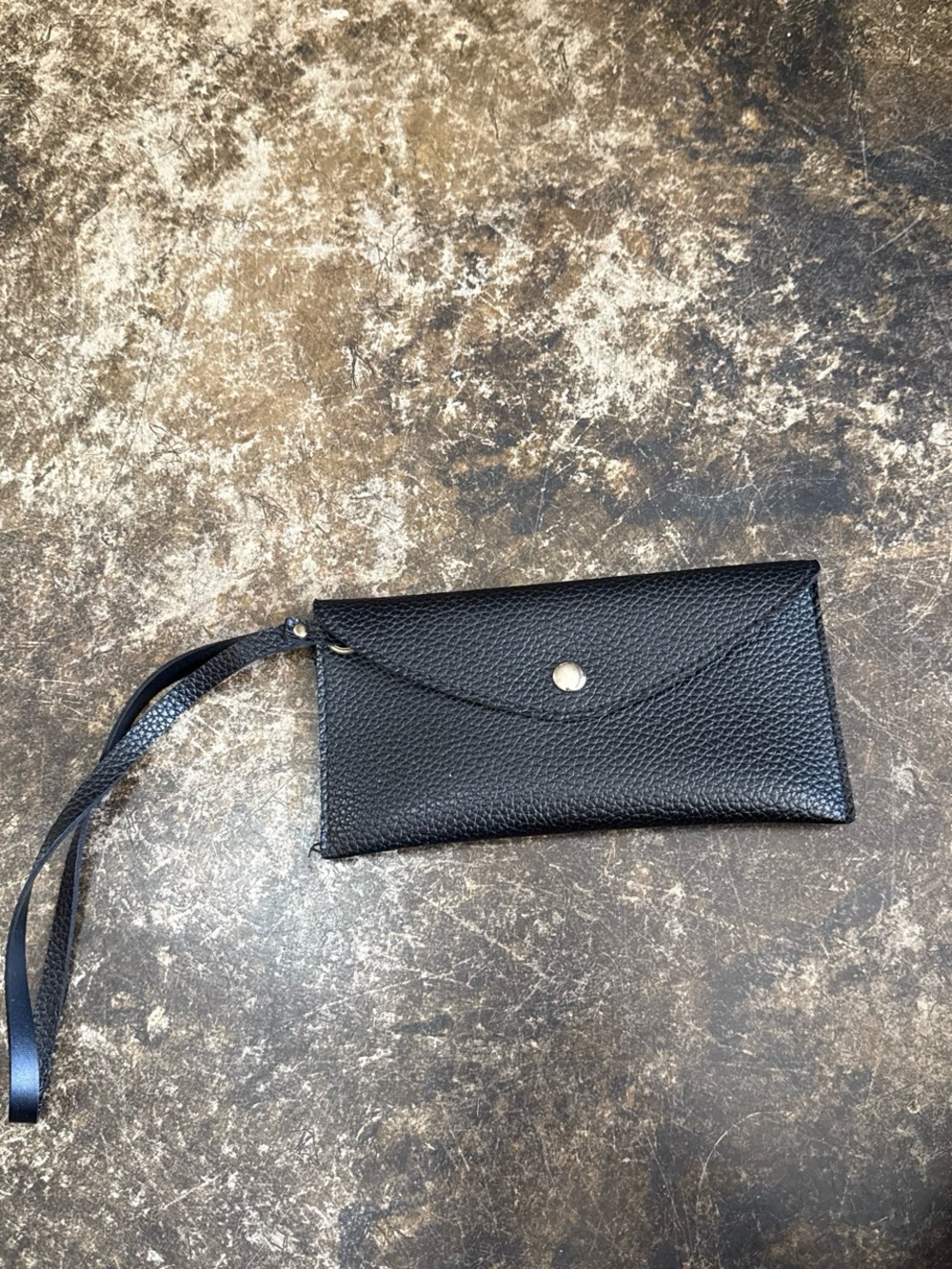 Black Leather Wristlet Wallet